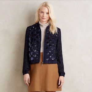 Anthropologie Elevensies NWOT Sequin Sky Bomber S